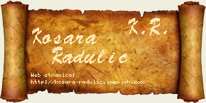 Kosara Radulić vizit kartica